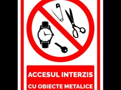 Indicator pentru accesul interzis cu obiecte metalice